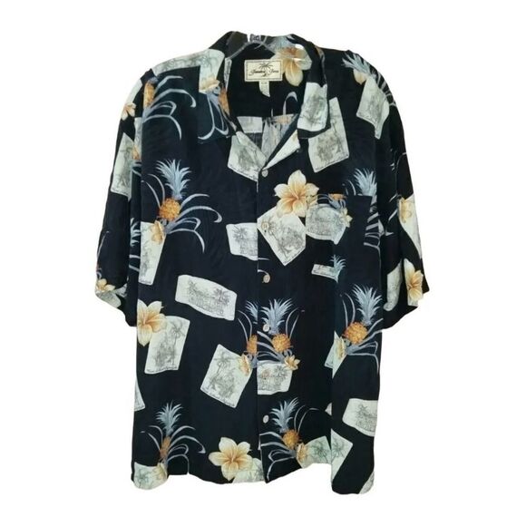 ✨Jamaica Jaxx Black Hawaiian 100% Silk Short Sleeves shirt✨ - Picture 2 of 8